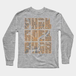 Philadelphia, Pennsylvania, USA City Map Typography - Bauhaus Long Sleeve T-Shirt